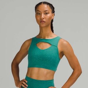 Lululemon Everlux Cut-Out Train Long-line Sports Bra in Crunch Teal Lagoon Sz6
